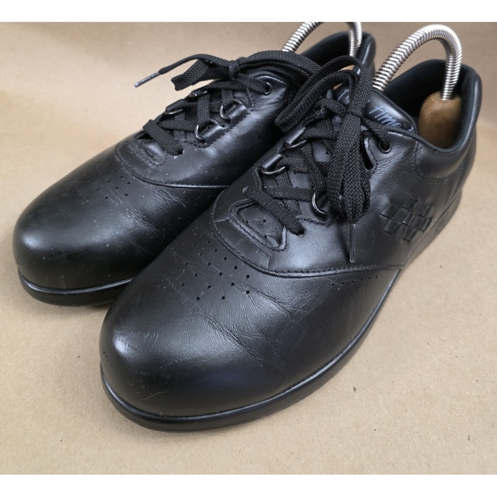 SAS (Sz 9 M) Free Time Shoes Women Black Leather Lace Up Comfort Sneakers USA